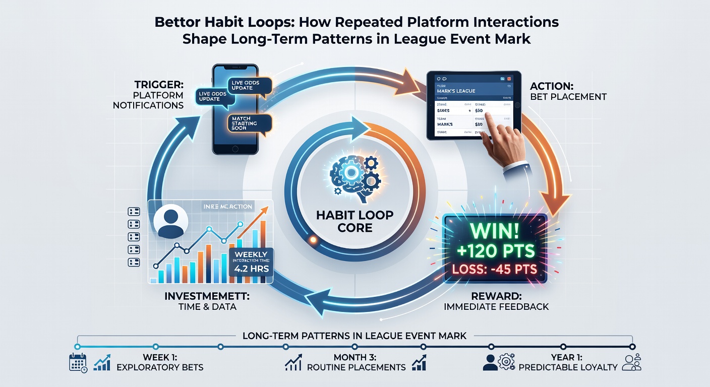 Chart displaying long-term betting pattern shifts in league event markets based on repeated platform usage data